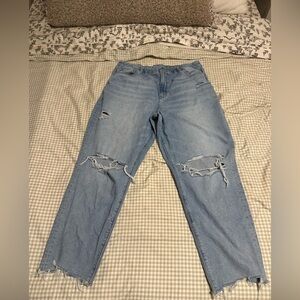 American Eagle Outfitters Distressed Blue Mom Jeans